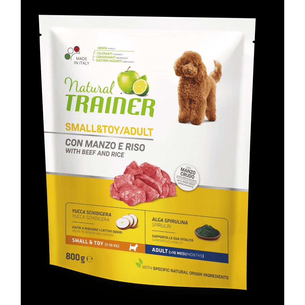 Natural Trainer Adult Small & Toy Manzo 800g - Cani Adulti Natural Trainer Adult Small & Toy Manzo 800g - Cani Adulti